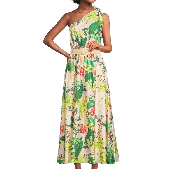ANTONIO MELANI Dresses & Skirts - Antonio Melani Selene Tropical Nights One Shoulder Maxi Dress - Size 2